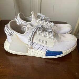 Adidas originals NMD R1V2 White/Bold Blue Men 8/Women 9 GX0544